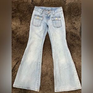 Stylish Light Blue Flare Jeans Size 6